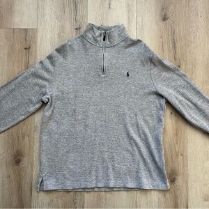 Polo Ralph Lauren Men’s Estate-Rib Cotton Quarter-Zip Pullover Size Large Grey